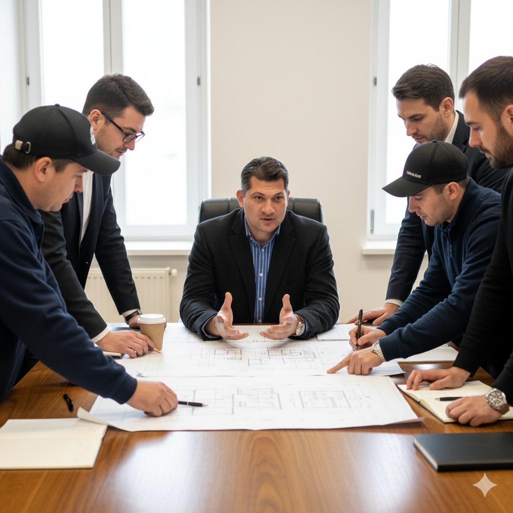 Tim MakinaTech-a na sastanku, surađuje na planovima